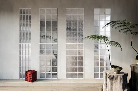 Modern Glass Brick Glass Brick Plant Ornaments 3d model