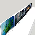 Modern Televisions With Various Screen Displays And Sleek Design Arrangement