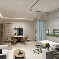 Modern Medical Clinic Interior Design With Sofa Coffee Table Examination Table And Screen