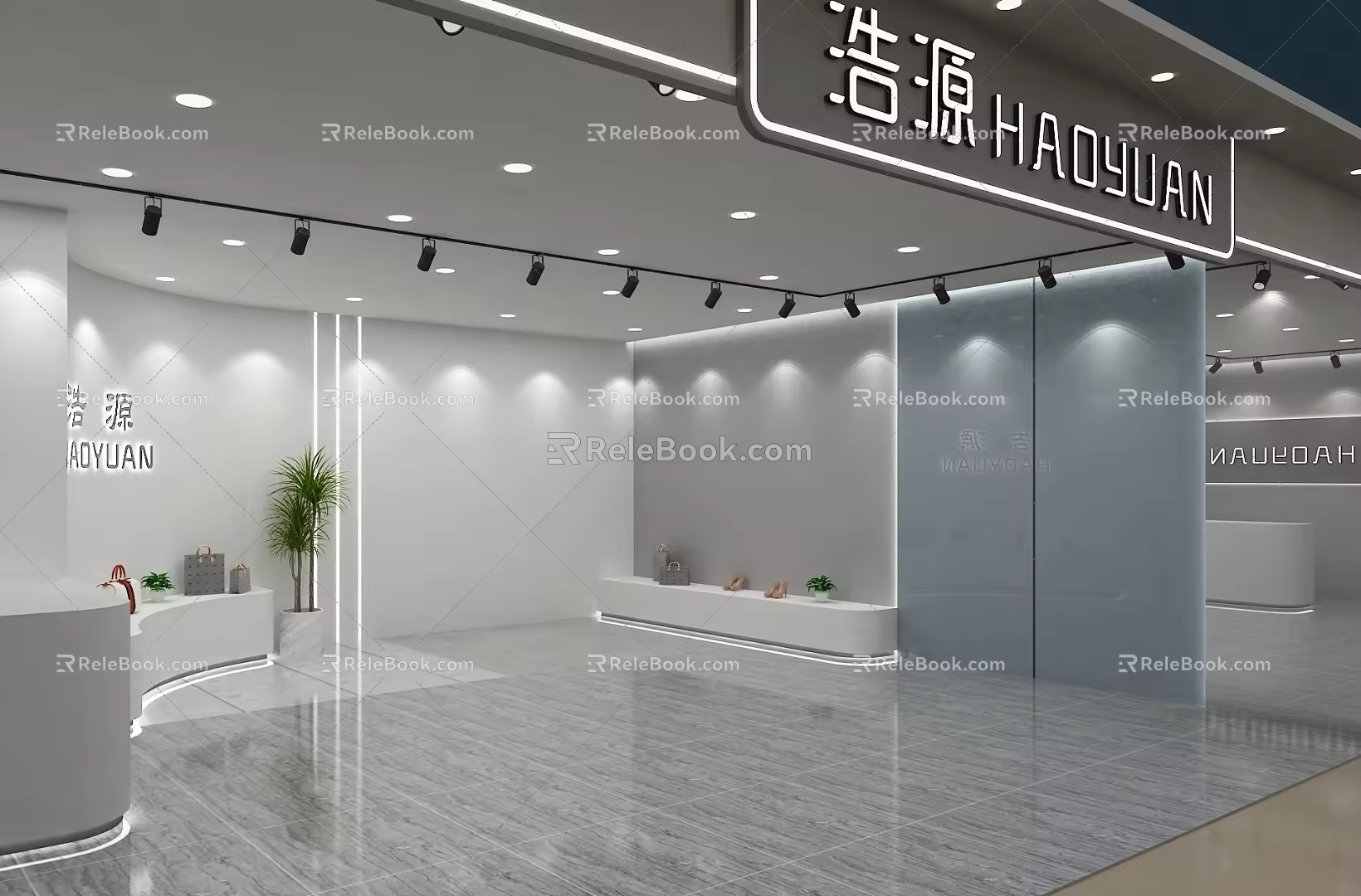 Simple store design live broadcast base 3d model