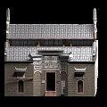 Ancient Chinese Architecture With Tile Roof Carved Door Lintel And Wooden Doors