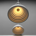 Modern White Tiered Pendant Light with Layered Dome Design and Warm Glow for Contemporary Spaces