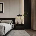 Modern Bedroom Interior Design With King Bed Nightstands Framed Art And Area Rug