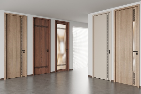 New Chinese Door Room Door Bedroom Door Single Door Toilet Door 3d model