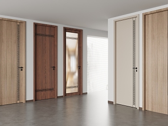 New Chinese Door Room Door Bedroom Door Single Door Toilet Door 3d model