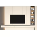 Modern TV Wall Unit With Storage Shelves And Integrated Lighting Design 3d model