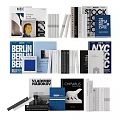 Stylish Books And Magazines Collection With Art Design City Themes And Colorful Covers