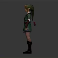 3D Model Elf Character In Green Outfit With Brown Belt Long Gloves And Boots
