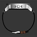 Stylish Modern Watch Accessory With Brown Leather Strap Silver Dial And Red Hands