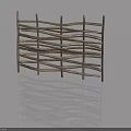 Rustic Handcrafted Wooden Hinged Door With Woven Strip Design And Natural Finish