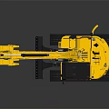 Yellow CAT Excavator With Tracked Chassis Front Bucket And Operator Cab 3d model