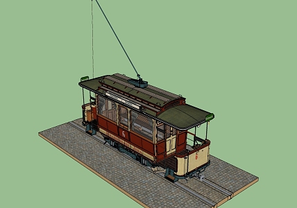 vintage tram vintage tram 3d model