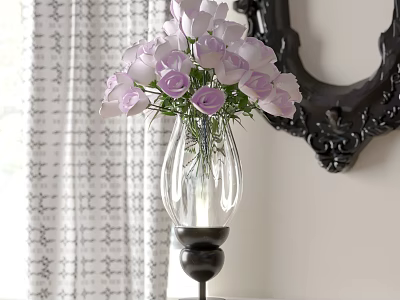 European-style floral flower arrangement 3d model