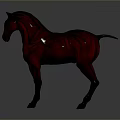 Red Muscular Horse 3D Model With Detailed Texture And Realistic Design