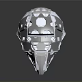 Futuristic Tactical Weapon Helmet With Metallic Armor Plates And Advanced Combat Design Features