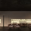 Modern Teahouse Interior Design With Wooden Tables Soft Lighting And Decorative Plants