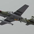 Green Propeller Driven Fighter Aircraft With Stars On Wings Striped Tail And Bombs