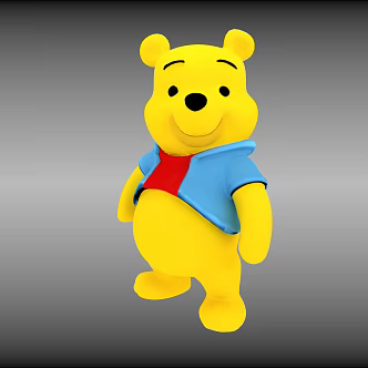 Cartoon animal bear hand 3d model
