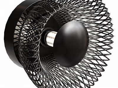 Black Mesh Structure Wall Light with Central Bulb for Modern Home Decor 3d model