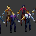 Game and Movie Sci Fi Characters With Different Outfits and Hair Styles