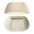 Cream White Fringed Chandelier With Double Layer Design And Soft Glowing Light