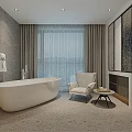 Modern Hotel Room Interior With King Bed Flat Screen TV Wooden Headboard And Soft Lighting