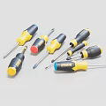 Stanley Hardware Tools Set Including Different Size Screwdrivers With Yellow Black Handles 3d model