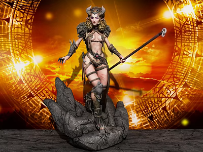 Modern game character Diablo character 3d model