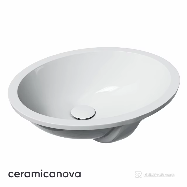 White Ceramic Oval Above Counter Basin With Smooth Surface Design 3d model 