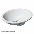White Ceramic Oval Above Counter Basin With Smooth Surface Design