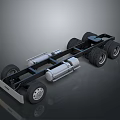 Mechanical Car Chassis Frame Structure With Wheels And Suspension Parts