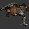 3D Armor Clad Character Model With Cat Ears Sword And Shield