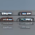 Modern Train Station Platform With Digital Billboards And Waiting Areas 3d model