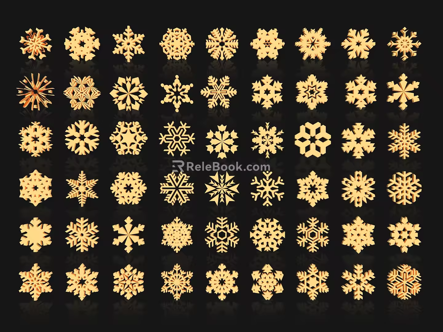 Modern Snowflake Wall Decorative Element Symbol Icon Silhouette Weather Pattern Carved 3d model