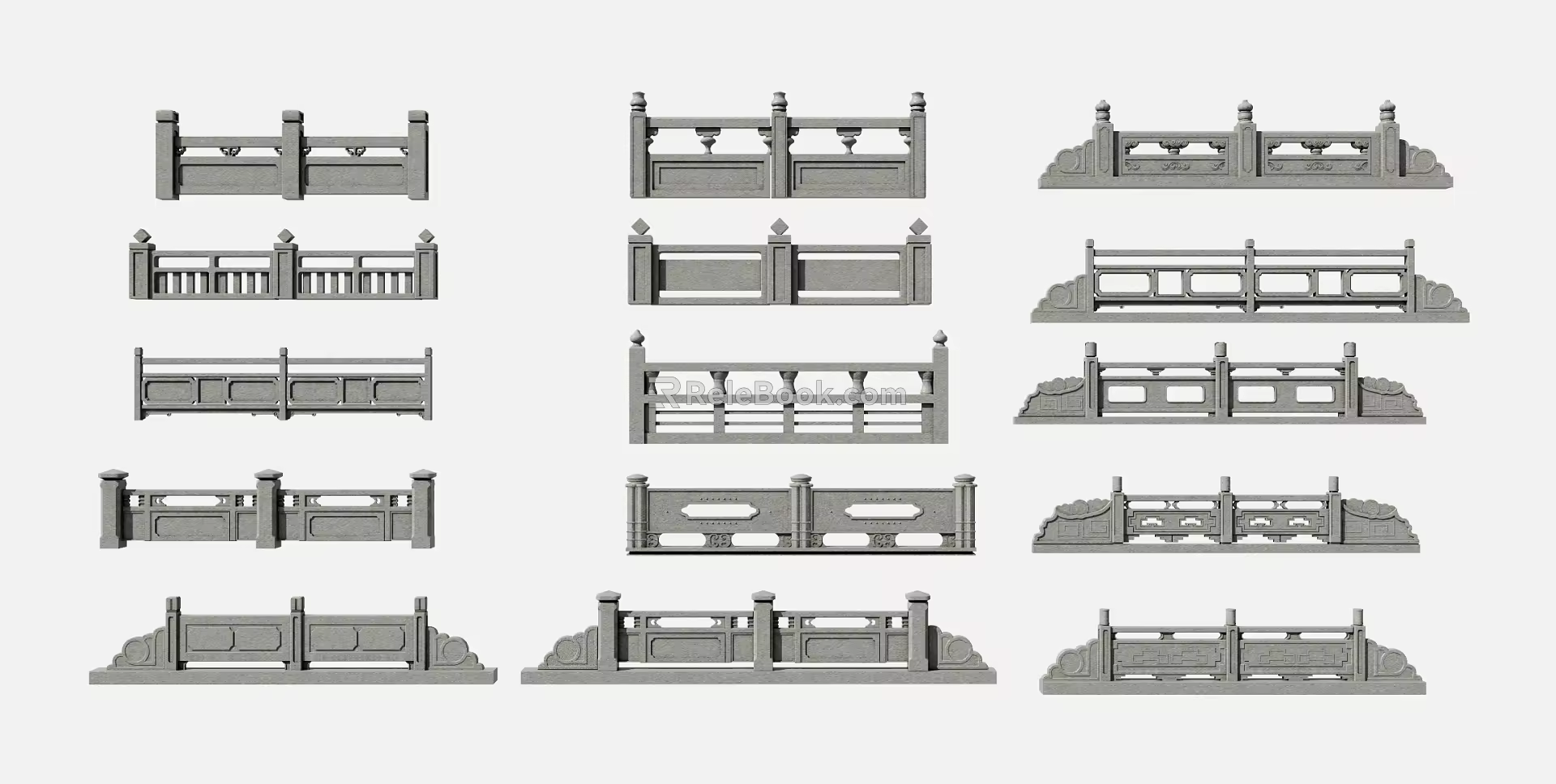 Chinese Railing Ancient Railing 3d model