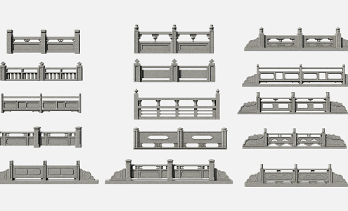 Chinese Railing Ancient Railing 3d model