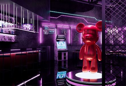 Industrial LOFT Bar Cyberpunk Bar 3d model