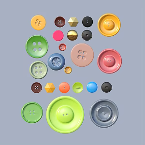 Button sketch ornaments 3d model