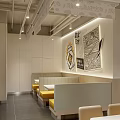 Modern Pickled Fish Rice Specialty Restaurant Storefront With Glass Doors And Interior Design