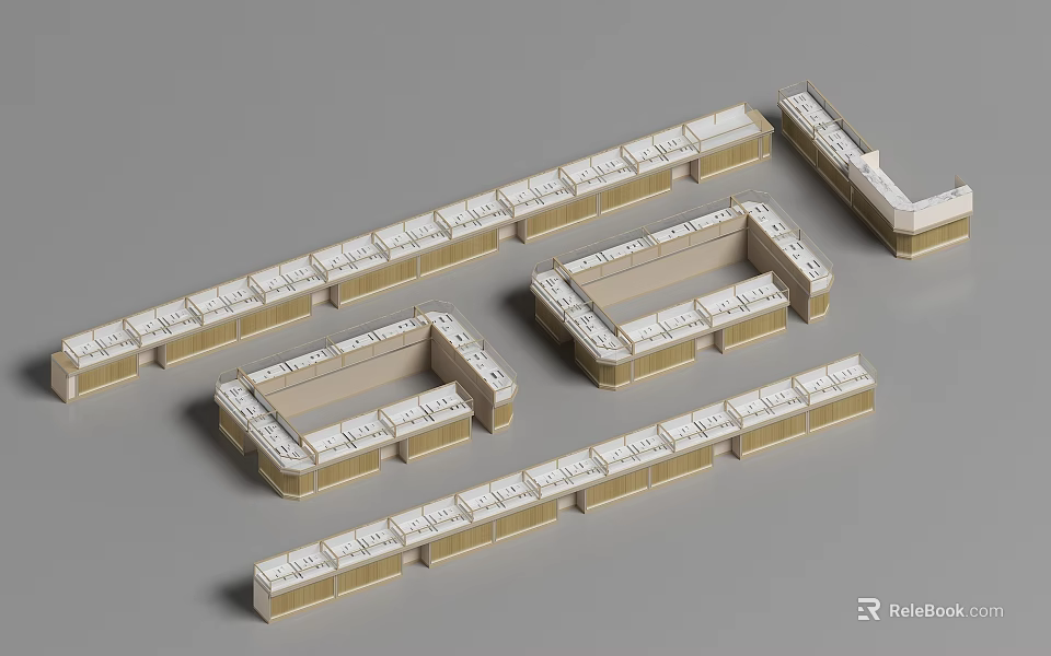 Modular Jewelry Cabinet Designs With Multiple Shapes And Storage Compartments 3d model