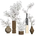 White Flower Arrangements In Decorative Vases With Various Designs For Home Decor