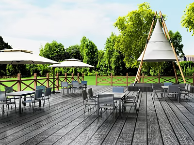 Modern Camping Meichen Terrace Tent Parasol Camping 3d model