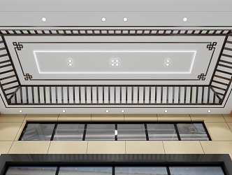 New Chinese Style Door Head Ceiling 3d model