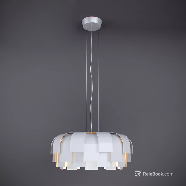 Elegant Modern Unique Shaped Chandelier With White Gold Decorative Hanging Structure 3d model