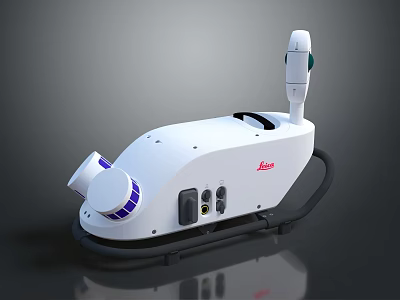 Leica Professional Electronic Device Featuring White Design Control Panel Ports And Cable 3d model