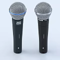 SHURE Entertainment Electronics Two Black Microphones With Silver Mesh Grille Design 3d model