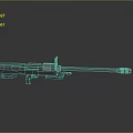 Silver Long Barreled Gun With Mechanical Parts On Gray Reflective Background