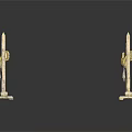 Decorative Wooden Fence Scene Components With Golden Chains And Posts