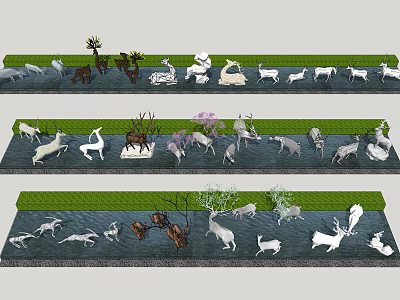 Modern landscape sketch elk landscape sketch 3d model Modern landscape sketch elk landscape sketch 3d model