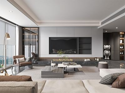 modern living room 3d model